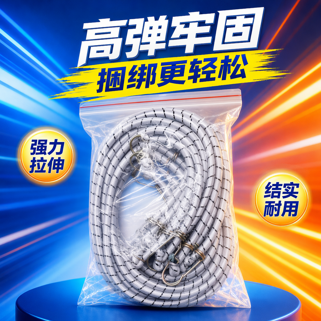 白色带黑线弹力绳 高弹力健身阻力带瑜伽拉力绳细节图