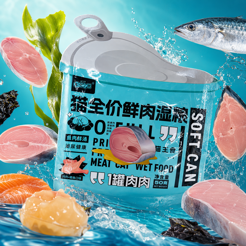Blue SOFT CAN Cat Full Price Fresh Meat Wet Food SOFT CAN 1 can meat fish Broiler Specification image