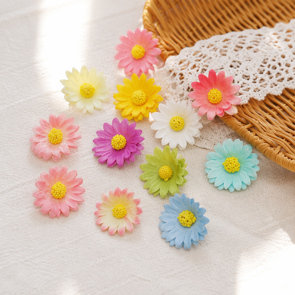 Colorful daisies, decorative flowers, artificial dried flowers, home ornaments, wedding decorations details Picture