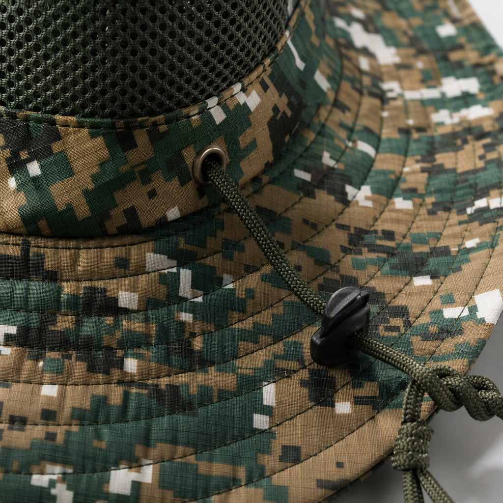Six-color camouflage fisherman's hat, unisplendable, sunshade and sun protection, foldable casual hat Application Scenario