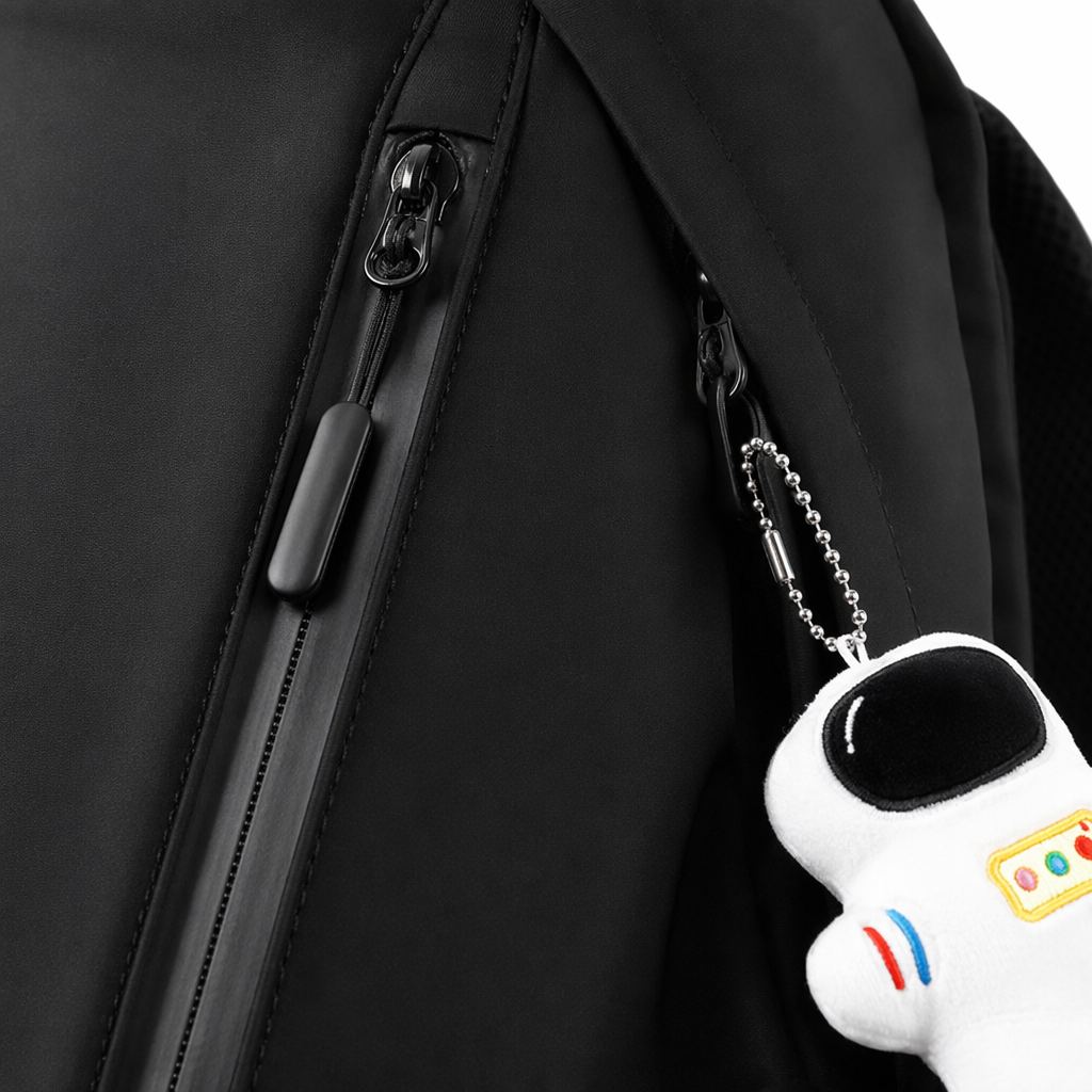 The black nylon water-resistant commuting backpack is lightweight, wear-resistant and has a large capacity Application Scenario