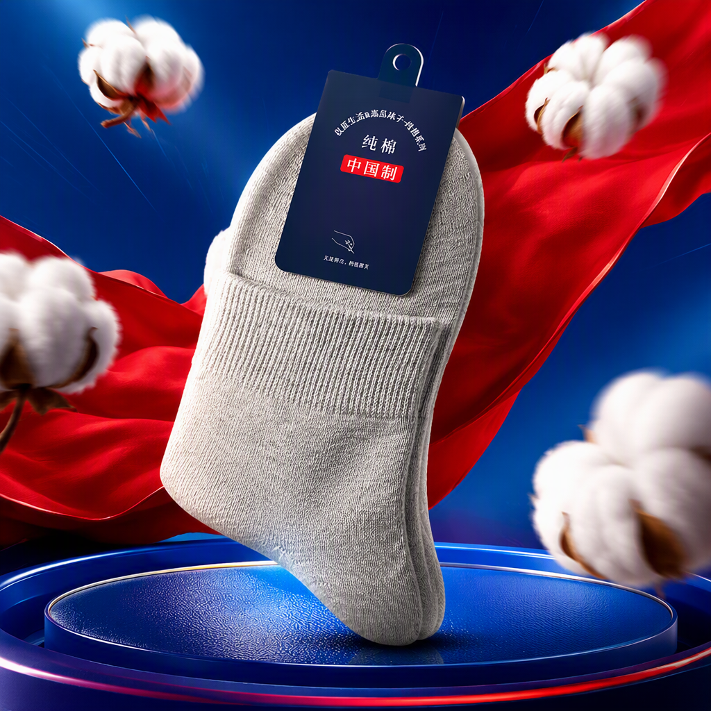 Light grey pure cotton socks for both men and women are sweat-absorbent, breathable and comfortable for daily wear Specification image