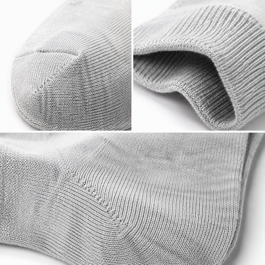 Light grey pure cotton socks for both men and women are sweat-absorbent, breathable and comfortable for daily wear Application Scenario