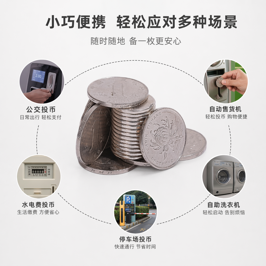 银色硬币堆叠装饰摆件家居创意桌面装饰