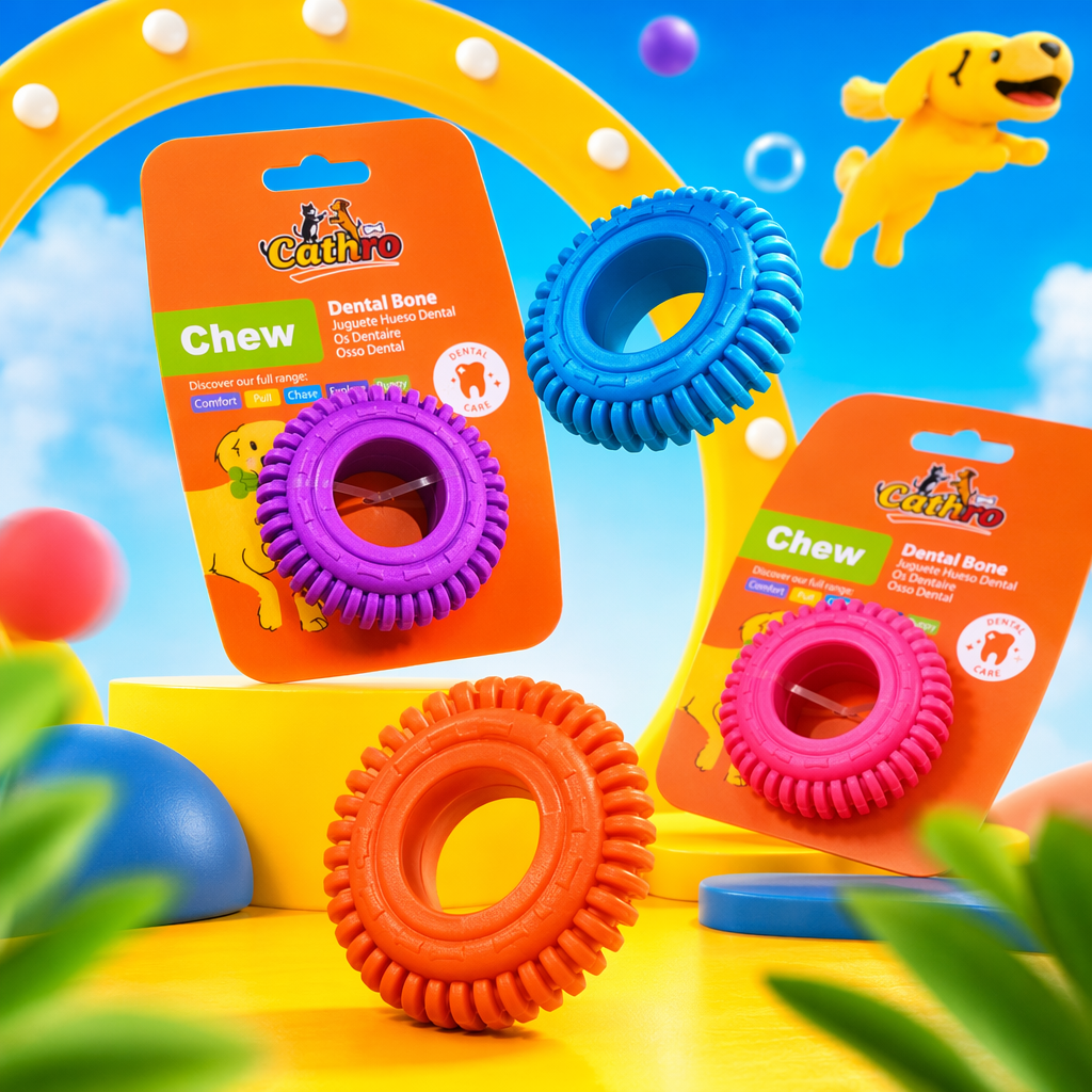 The colorful biting rubber toy is safe and non-toxic for chewing, soothing and grinding teeth with silicone Specification image