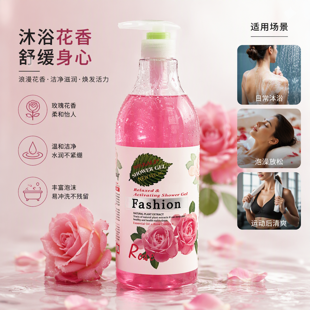 Un limpiador de baño para el hogar limpieza corporal perfumado gel de ducha hidratante Specification image