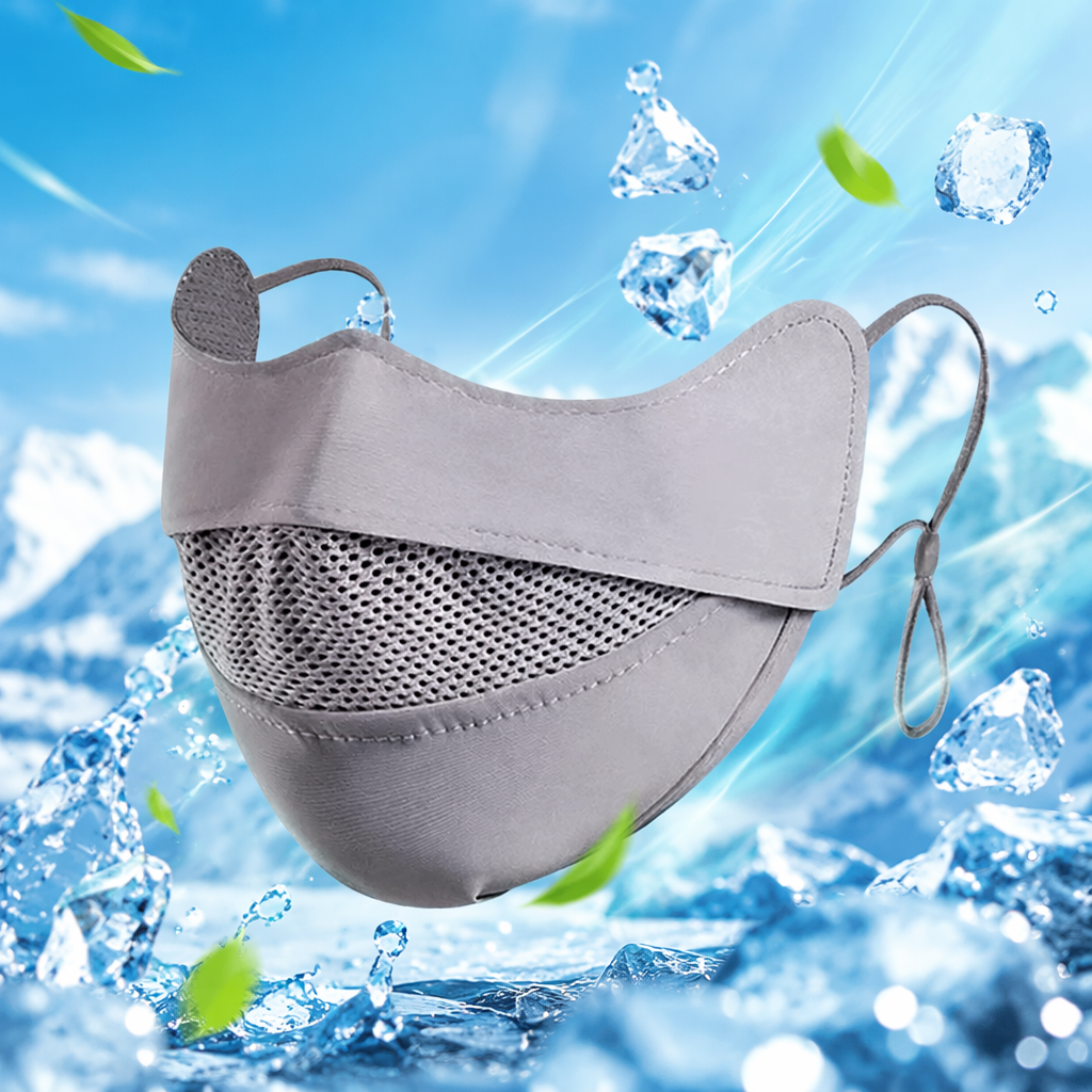 The high-grade grey sun-protective mask is breathable and comfortable for daily use Specification image