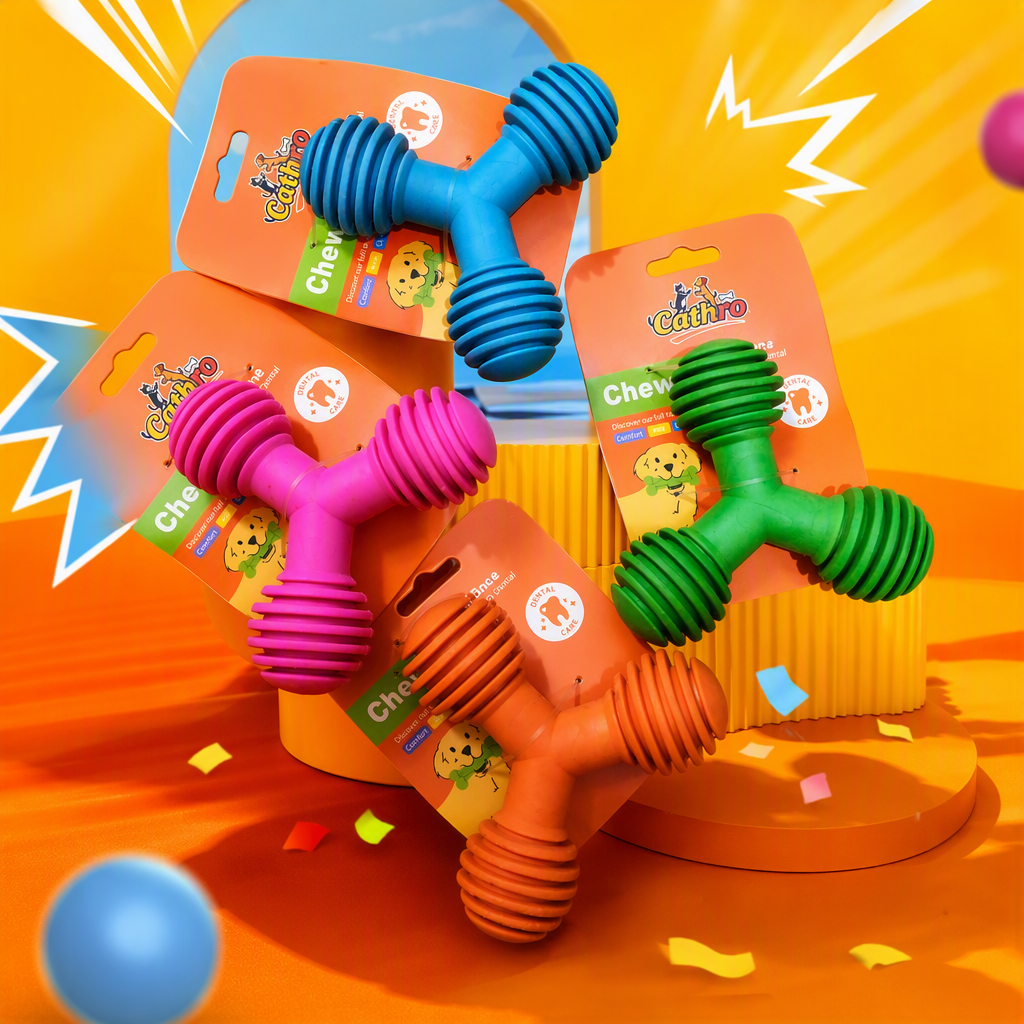 Colorful bone-shaped pet gnawing toys are safe and durable for dogs to grind and clean their teeth Specification image