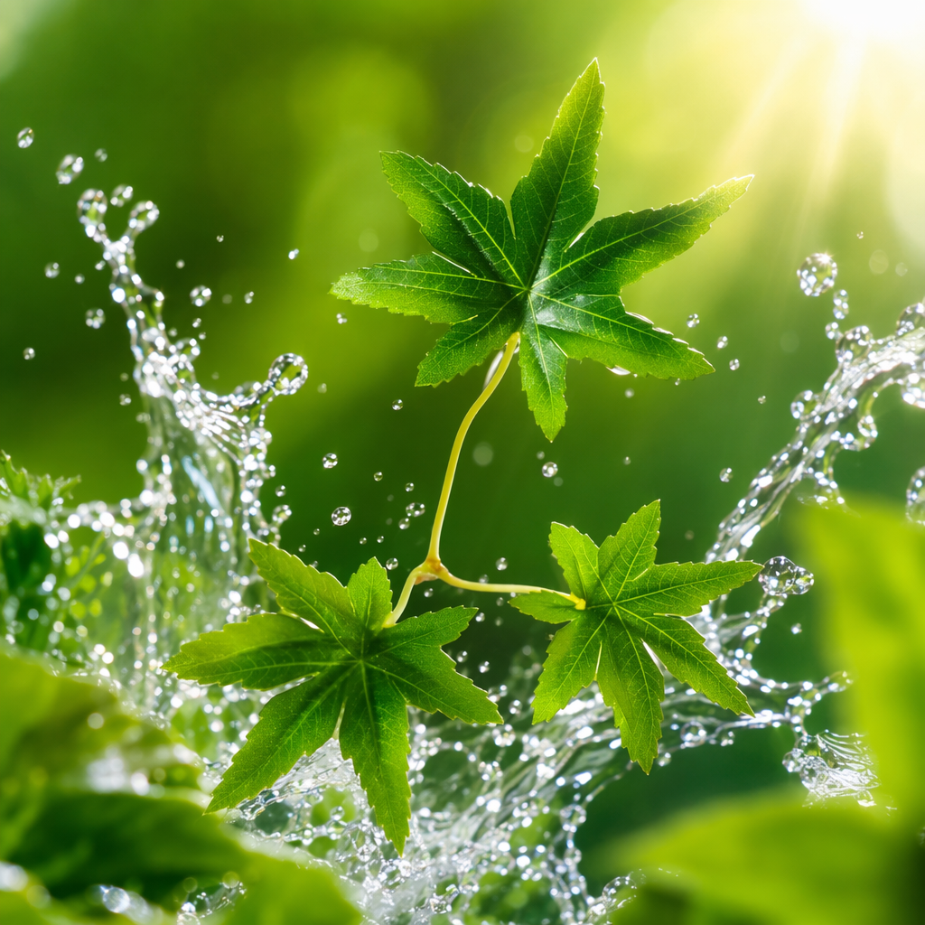Green maple leaf branches, simulated decorative plants, home ornaments, natural wind-dried flower materials Specification image