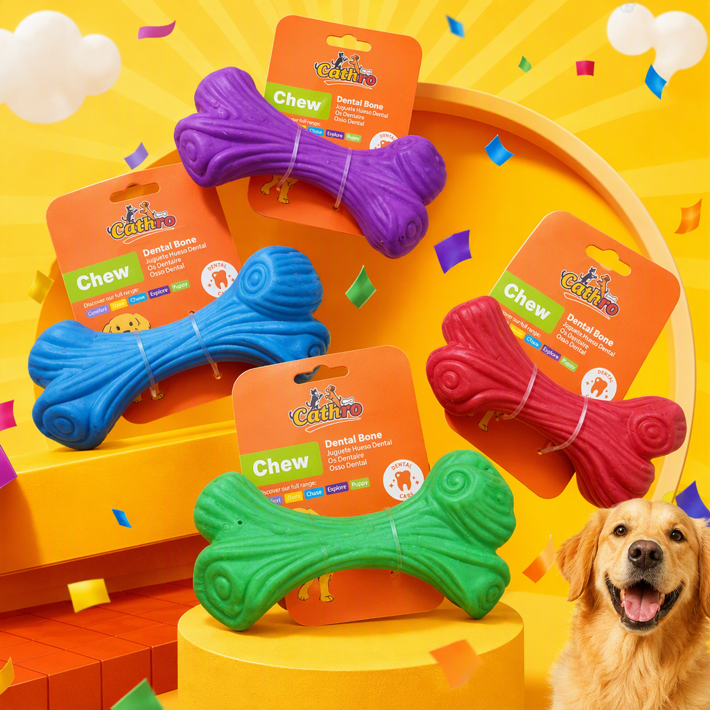 Colorful bone-shaped pet toys, durable and teething, specially designed for interactive dogs Specification image