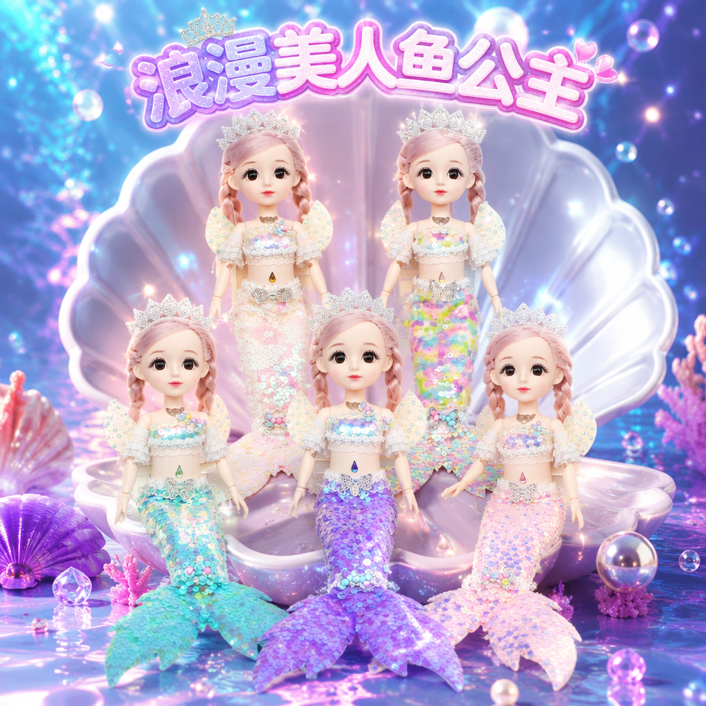 Colorful sequined mermaid dolls are cute and adorable decorative ornaments Specification image