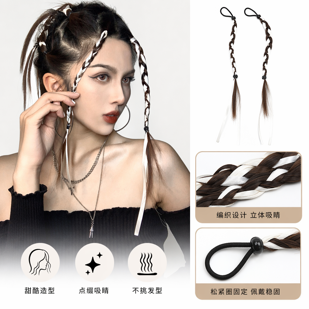 Simple solid-color elastic hair tie headwear for women is available in multiple colors details Picture
