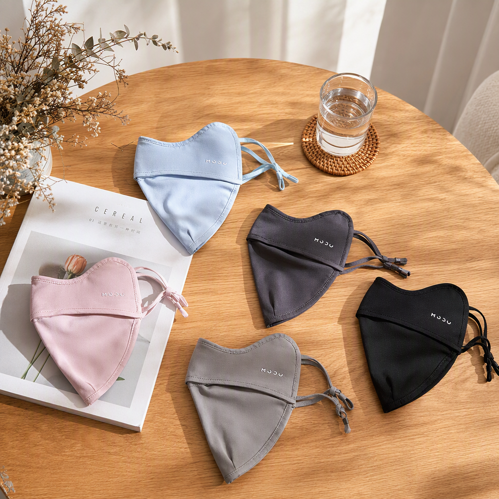 Five-color gradient sun protection mask UPF50+, light, breathable and washable details Picture