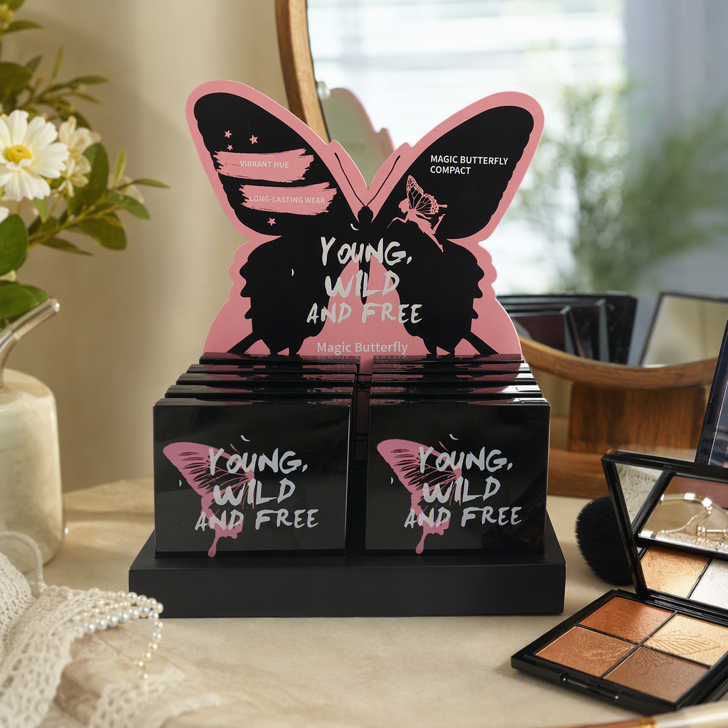 Pink butterfly-shaped display stand acrylic desktop ornament creative home decoration details Picture
