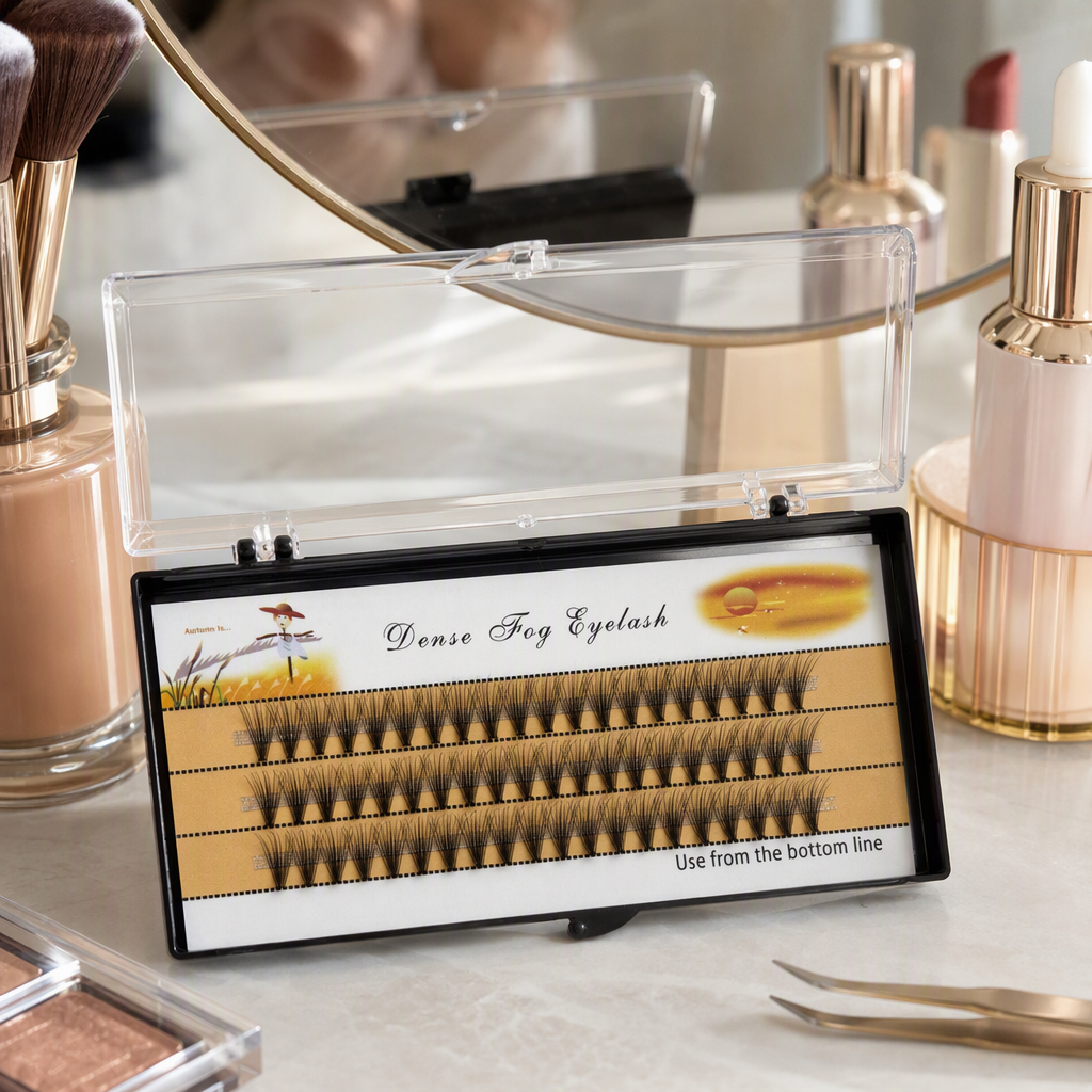 The faux silk false eyelash beauty tool features a single cluster that is naturally thick, curly and easy to stick Application Scenario