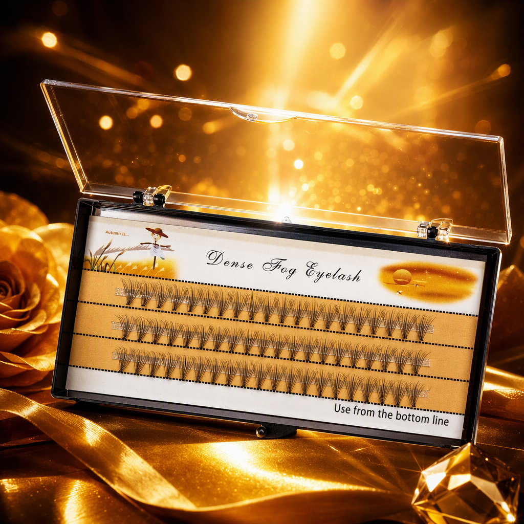 The faux silk false eyelash beauty tool features a single cluster that is naturally thick, curly and easy to stick Specification image
