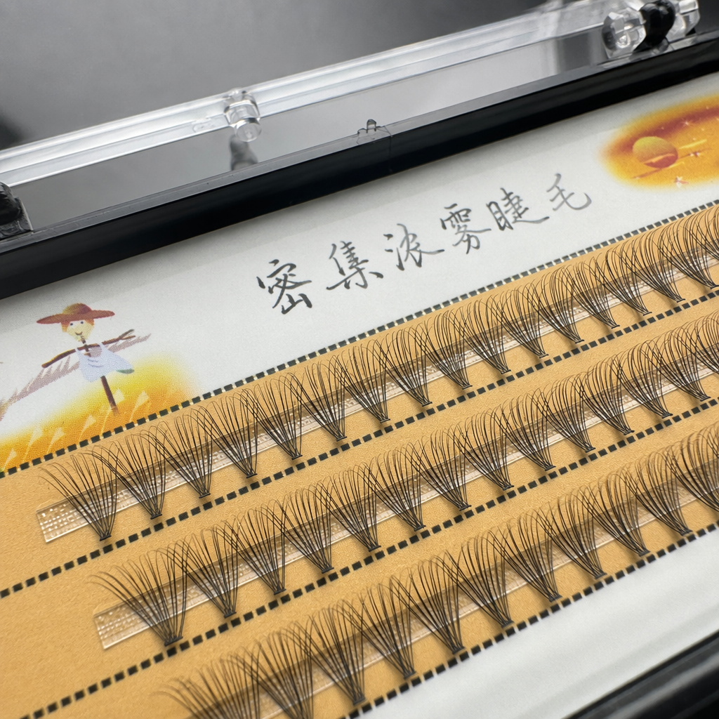 The faux silk false eyelash beauty tool features a single cluster that is naturally thick, curly and easy to stick Item Picture
