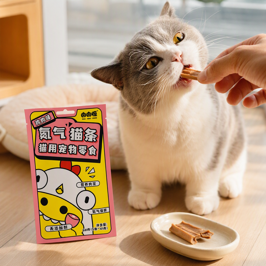 Full-price, full-period cat strip pet wet food, high-protein, fresh-locking, nutritious meat puree with chicken flavor details Picture