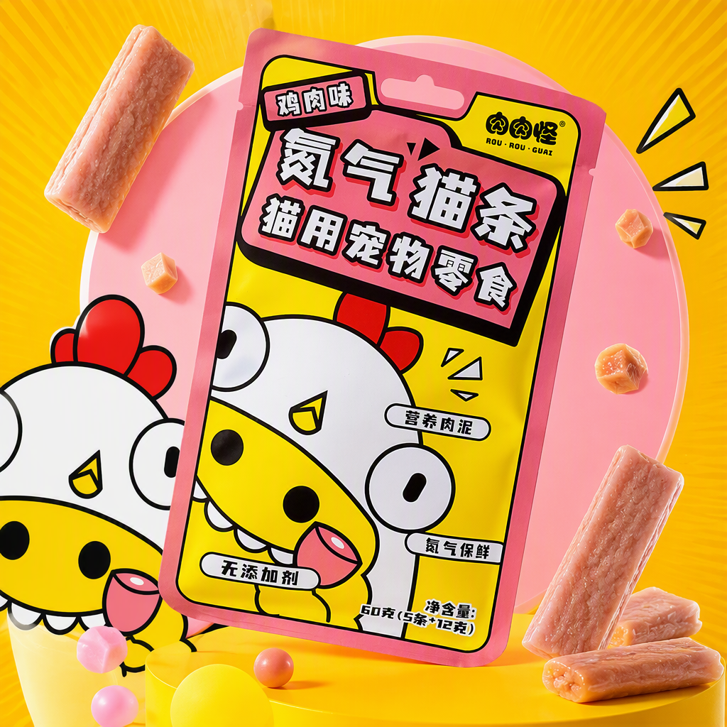 Full-price, full-period cat strip pet wet food, high-protein, fresh-locking, nutritious meat puree with chicken flavor Specification image