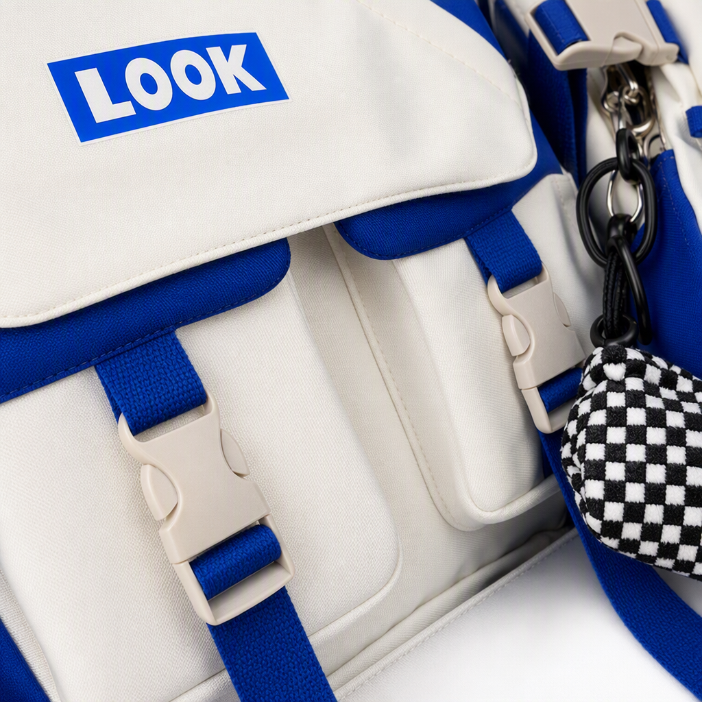 The blue and white two-tone backpack is lightweight for student commuting, with a large capacity, waterproof and wear-resistant Application Scenario