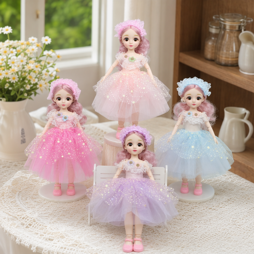 Pink princess doll plush toys are cute and girlish bedroom decorative items details Picture