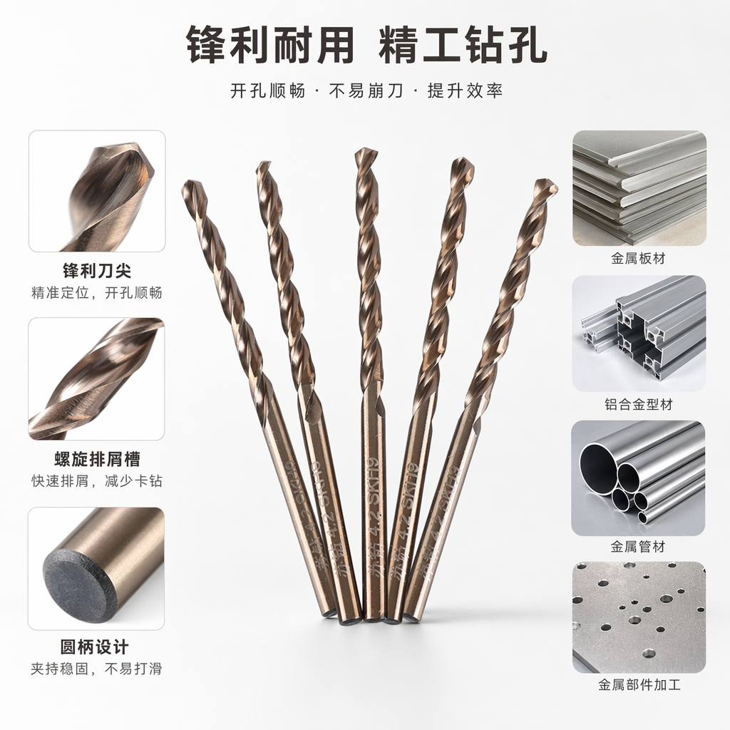 Golden drill bit diamond coating high-hardness and wear-resistant drill bit set