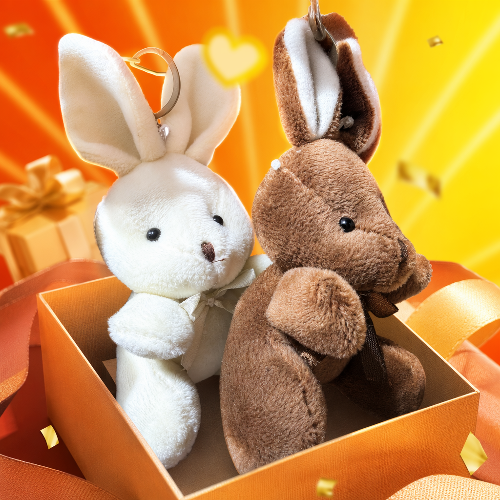 Brown rabbit dolls, white rabbit dolls, plush toys, cute throw pillows, home decoration Specification image