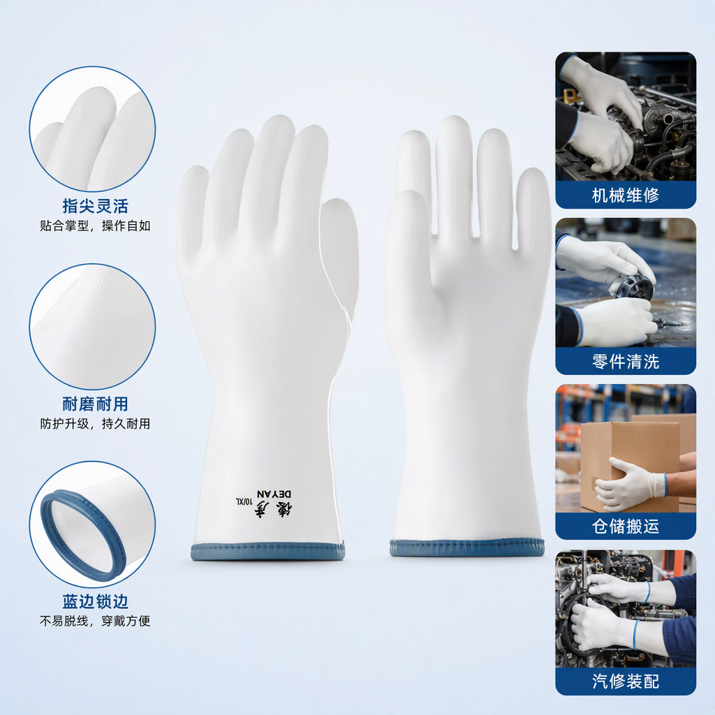 White pure cotton gloves for both men and women, anti-slip and breathable, daily labor protection work gloves