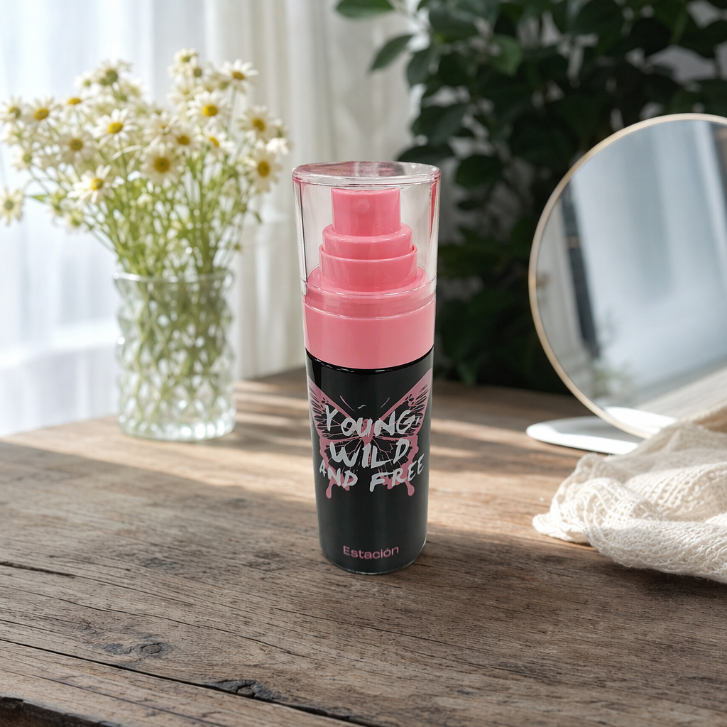 Black bottle body, pink nozzle, cosmetic empty bottle, lotion and essence portioning bottle, custom-made spray bottle details Picture