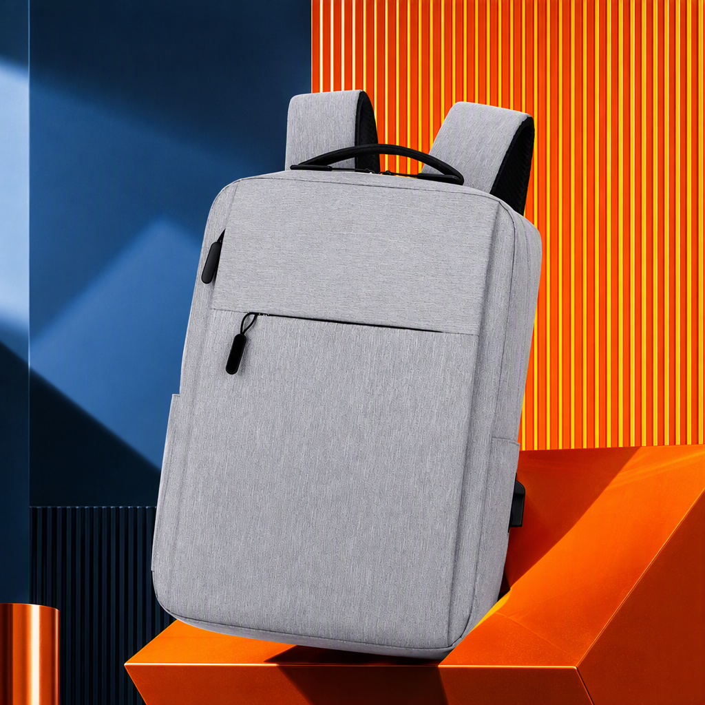 This grey, simple, fashionable and casual backpack is suitable for both men and women Specification image