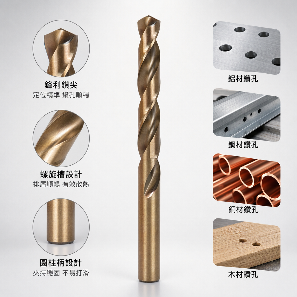 Golden Twist M35 cobalt-containing drill bit 13mm high-speed steel wear-resistant drilling tool