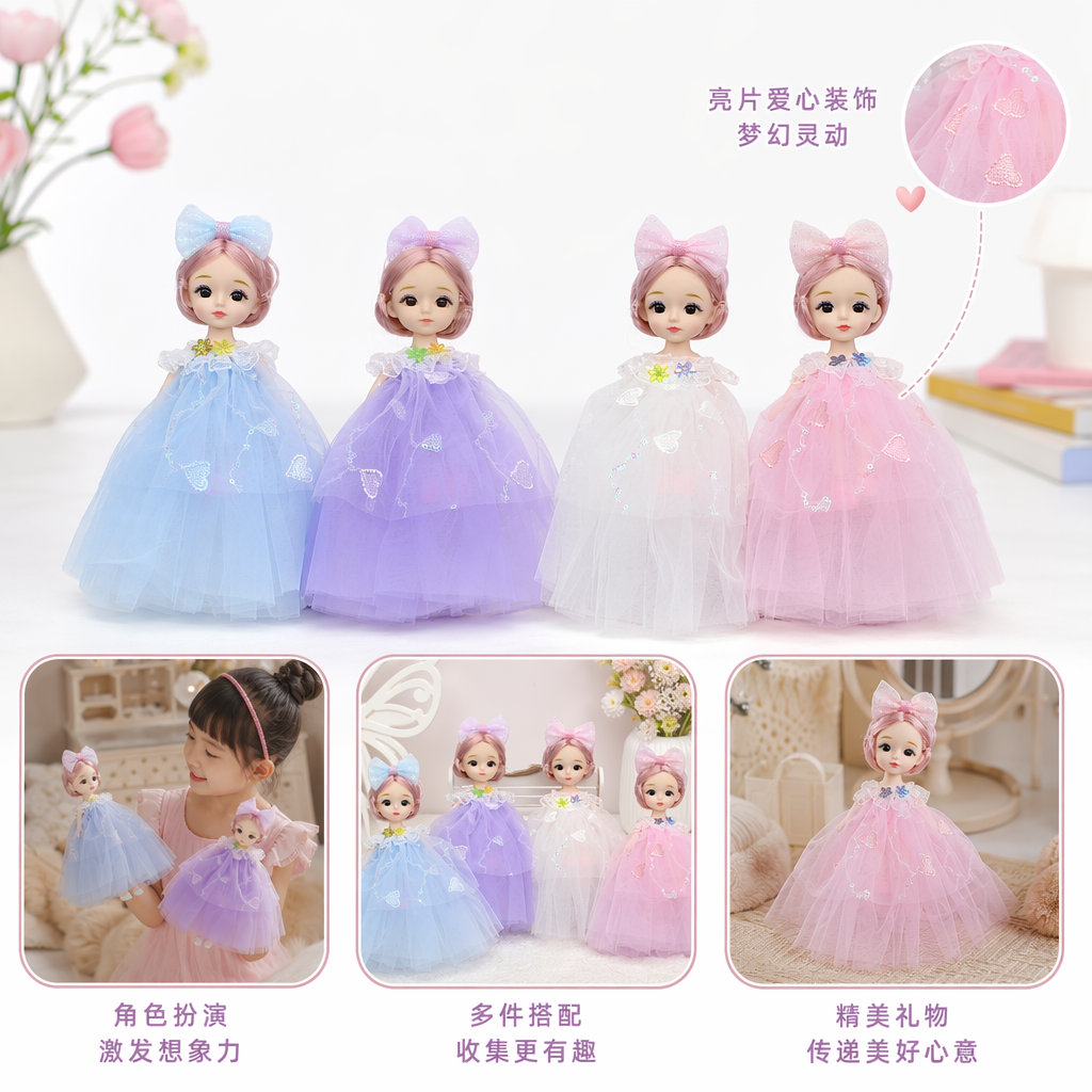 Pink-themed articulated dolls, movable soft rubber dolls, cute collectible toys