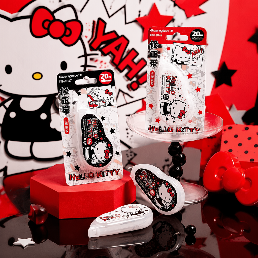 广博正版Hello Kitty修正带 20米大容量三丽鸥联名学生改错带不断带涂改带细节图