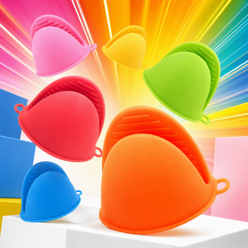 Colorful heat-insulating and heat-resistant hand clamps, kitchen multi-functional silicone clamps, high-temperature resistant and anti-slip clamps Specification image
