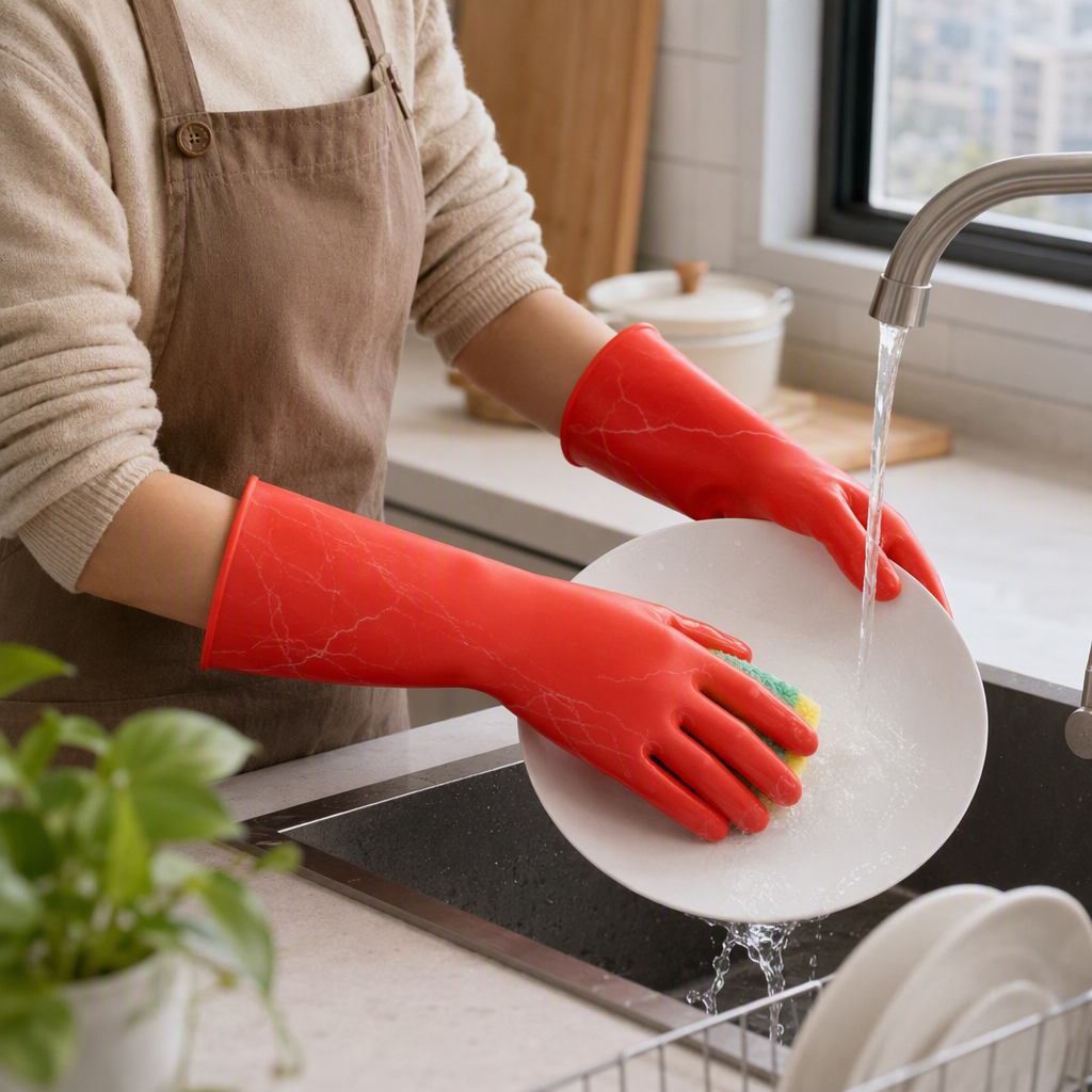 Red high-voltage insulating gloves, electrician's anti-electric shock high-voltage protective gloves details Picture