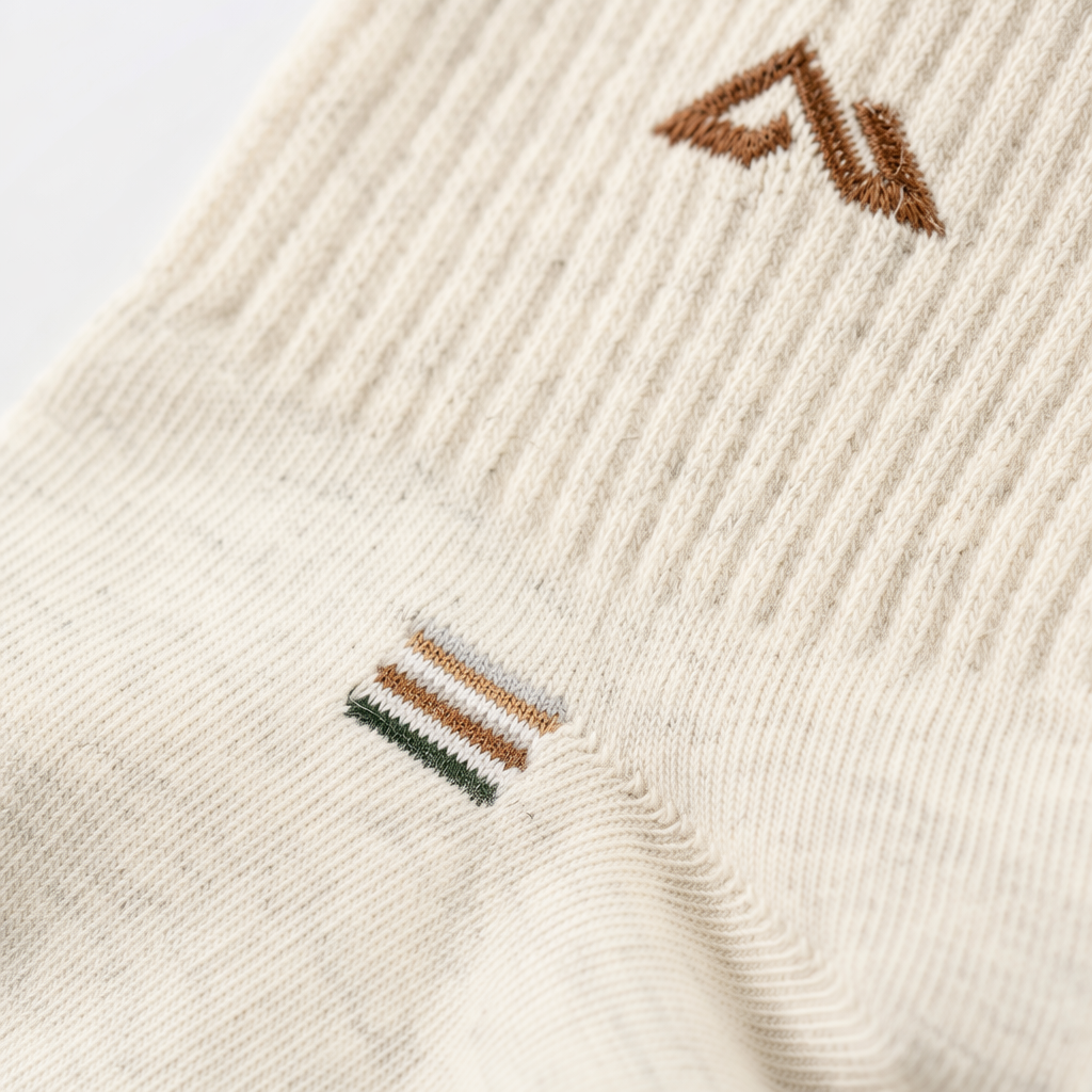 Beige pure cotton short socks for both men and women, breathable and sweat-absorbing sports and casual wear Application Scenario