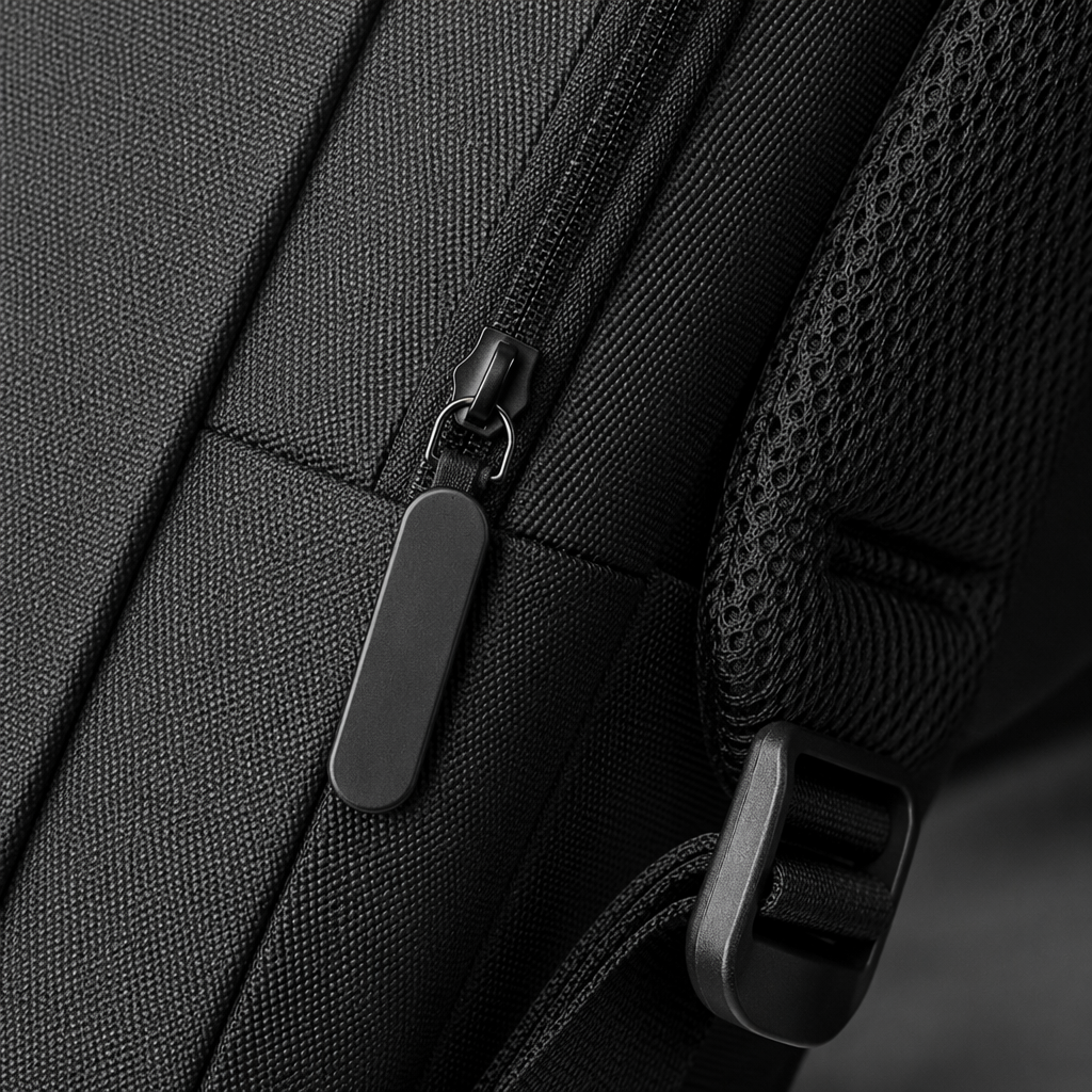 Black backpack, nylon waterproof, simple business and casual backpack for commuting Application Scenario