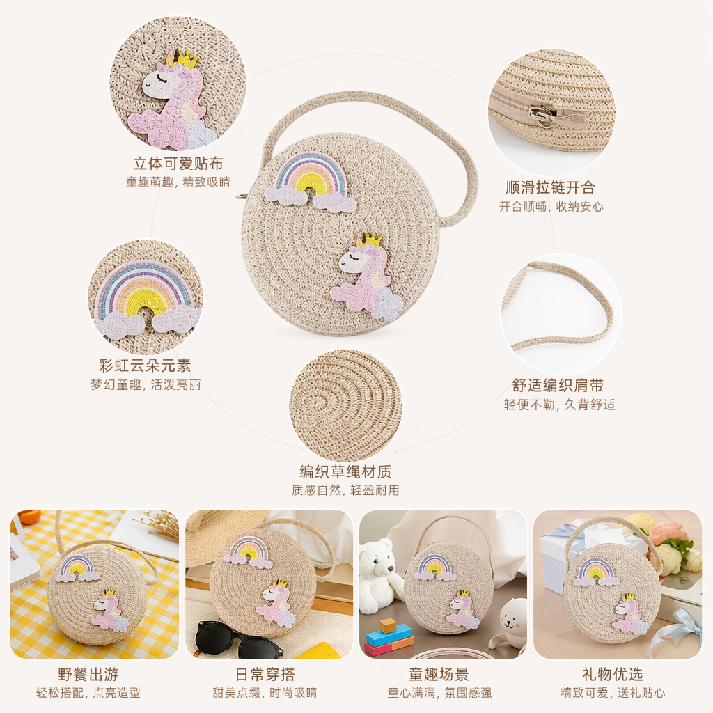 彩色编织圆形小包 时尚手提迷你斜挎女包