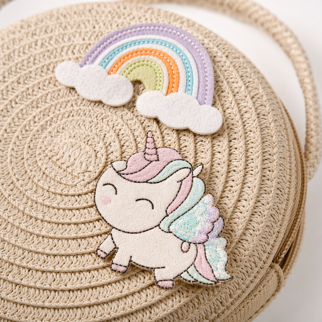 Colorful woven round small bag, fashionable hand-held mini crossbody women's bag Application Scenario