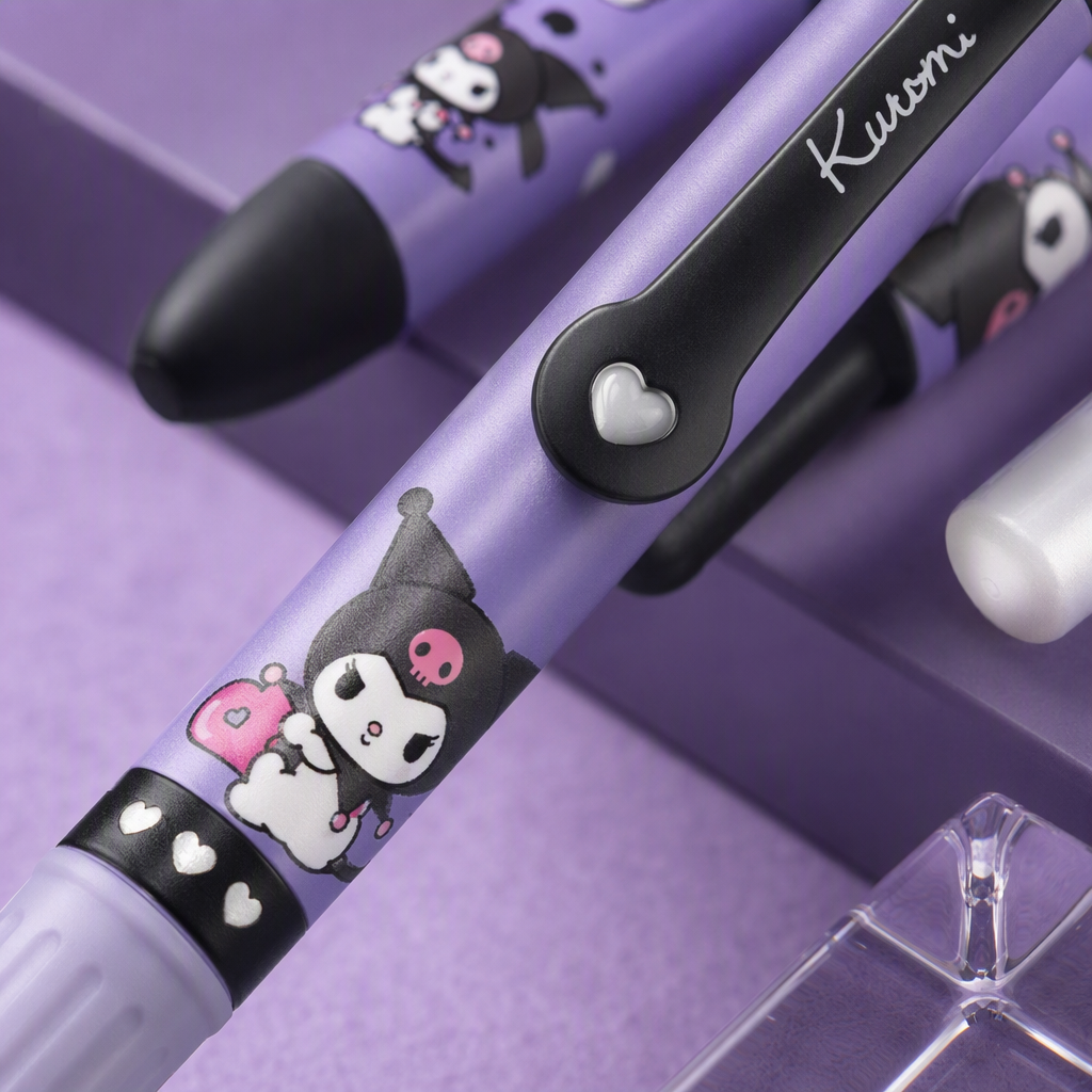 Purple Kuromi-themed press gel pen with packaging box Application Scenario