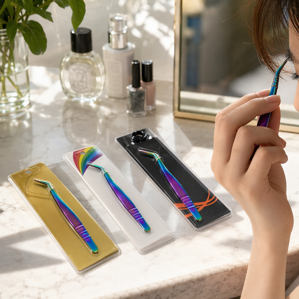 navina Yaviya Ice Flower Eyelash Extension Special Tweezers High-precision eyelash implantation clips, special tweezers for eyelash technicians Item Picture