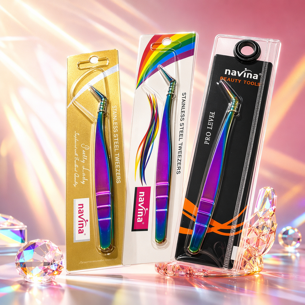 navina Yaviya Ice Flower Eyelash Extension Special Tweezers High-precision eyelash implantation clips, special tweezers for eyelash technicians
