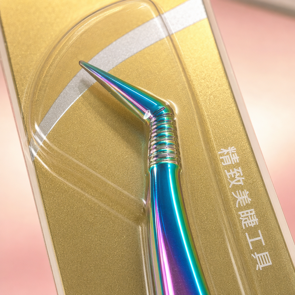 navina Yaviya Ice Flower Eyelash Extension Special Tweezers High-precision eyelash implantation clips, special tweezers for eyelash technicians Application Scenario