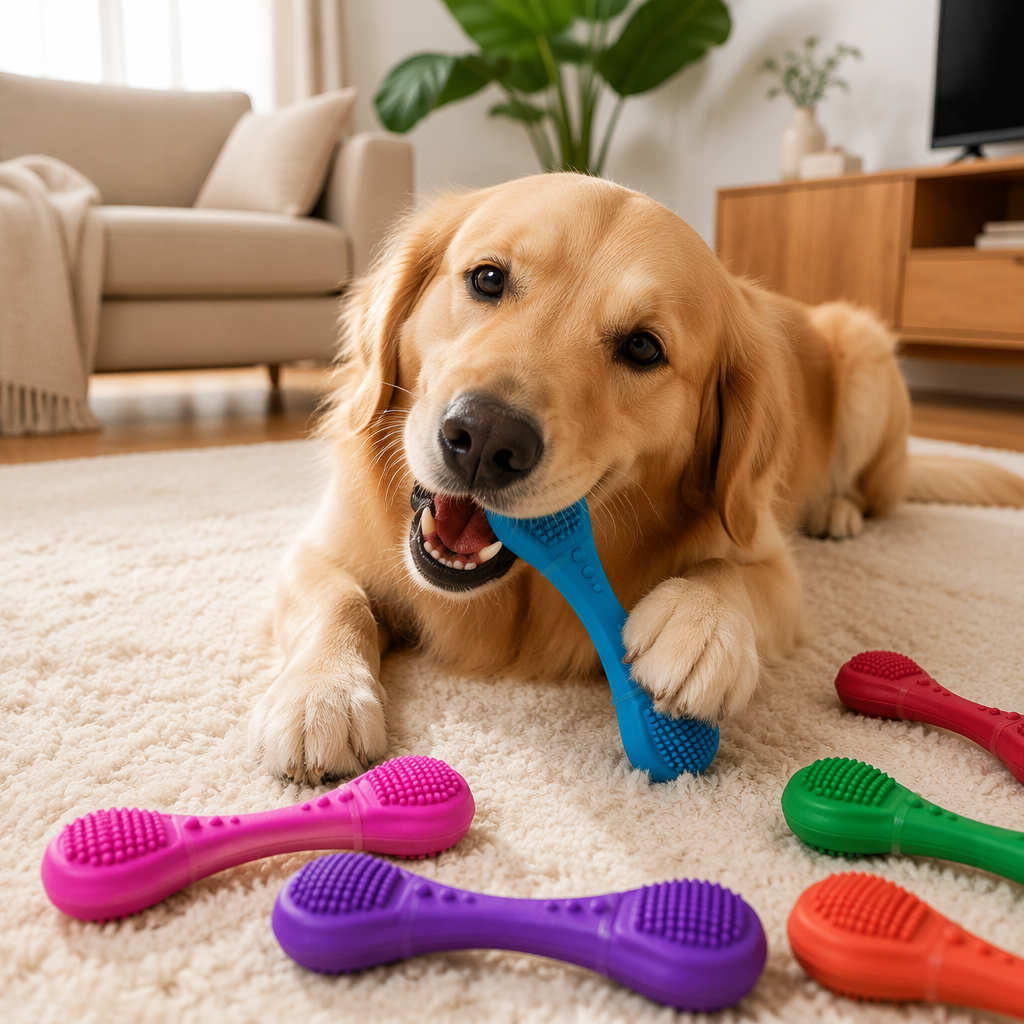 Colorful pet teething toys for teeth grinding, cleaning and biting, specially designed for dogs details Picture