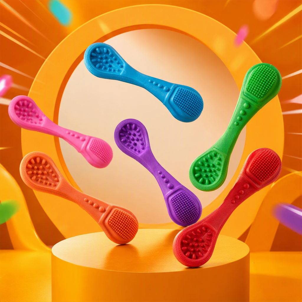 Colorful pet teething toys for teeth grinding, cleaning and biting, specially designed for dogs Specification image