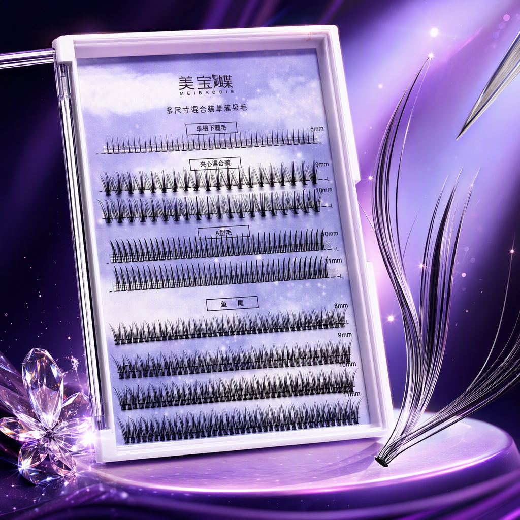False eyelash makeup tool, silk material, curly, thick, single cluster natural daily makeup Application Scenario