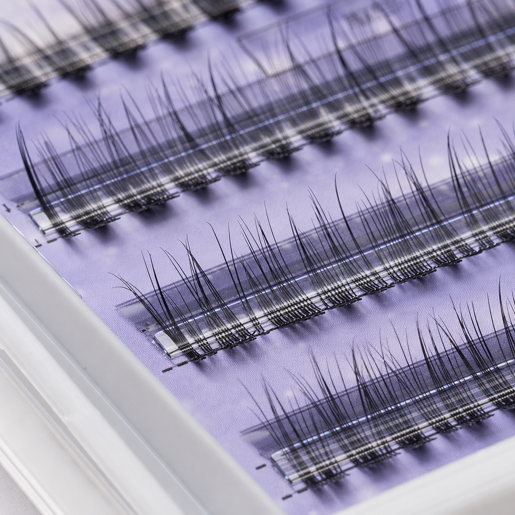 False eyelash makeup tool, silk material, curly, thick, single cluster natural daily makeup