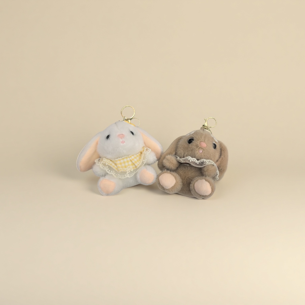 Llavero de conejo blanco lindo colgante de conejo marrón adorable cadena de llaves de dibujos animados adornos regalos regalos Application Scenario