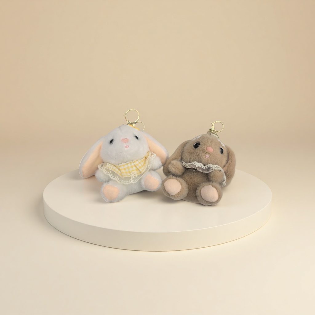 Llavero de conejo blanco lindo colgante de conejo marrón adorable cadena de llaves de dibujos animados adornos regalos regalos