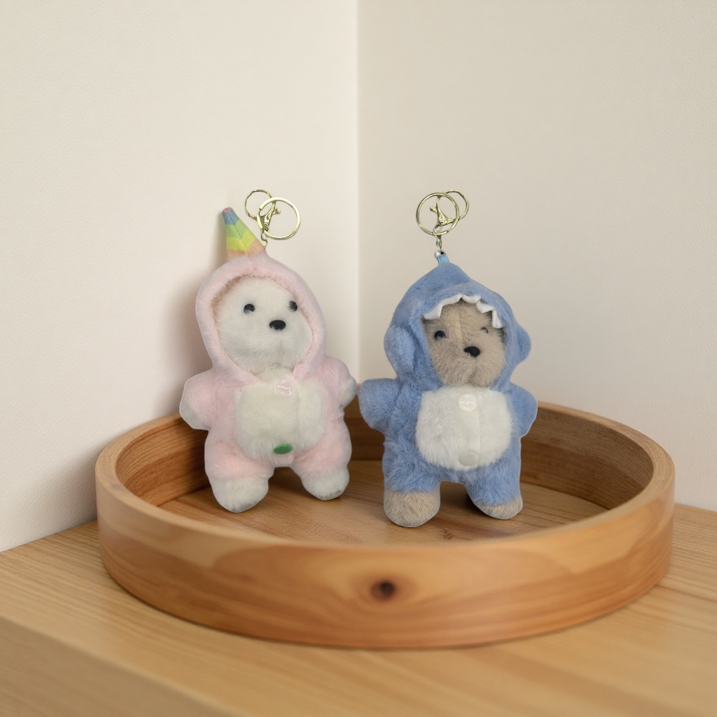 Rosa unicornio forma de plush llavero lindo colgante de dibujos animados azul tiburón forma de plush llavero adorable diversión accesorios regalos regalos details Picture